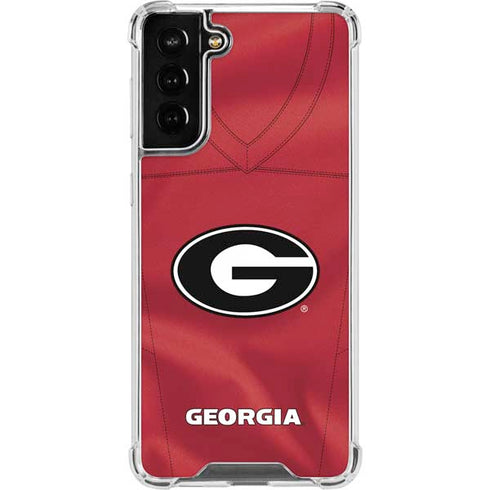 University of Georgia Red Jersey Galaxy S21 FE Clear Case